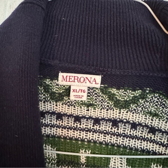 Merona Men’s Cardigan Sweater XL | Paddle Oar Nautical Print $20 - Picture 3 of 6